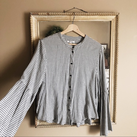 Madewell Bell Sleeve Button Down Blouse XL - Picture 3 of 7